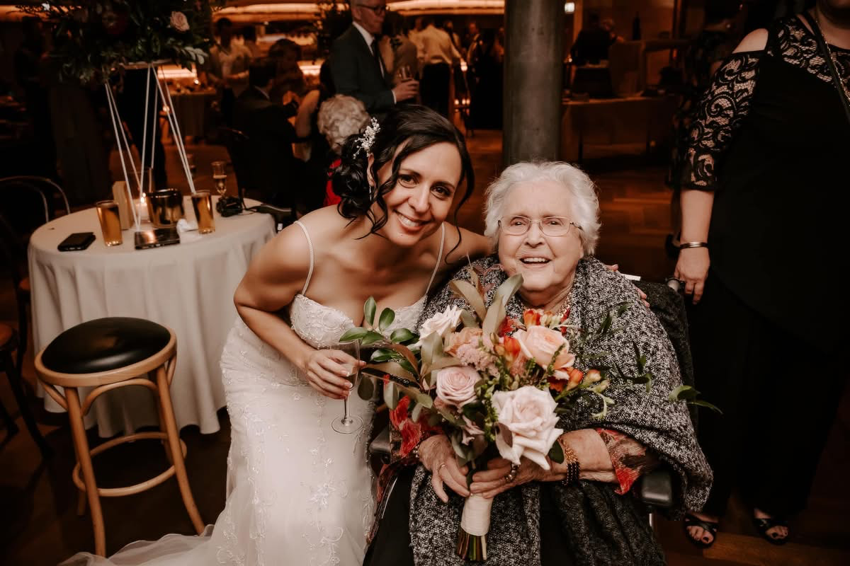 Belinda and her Nan at Belinda's wedding